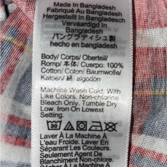 J Crew Tartan Red & Blue tissue cotton turtleneck - Picture 5 of 6